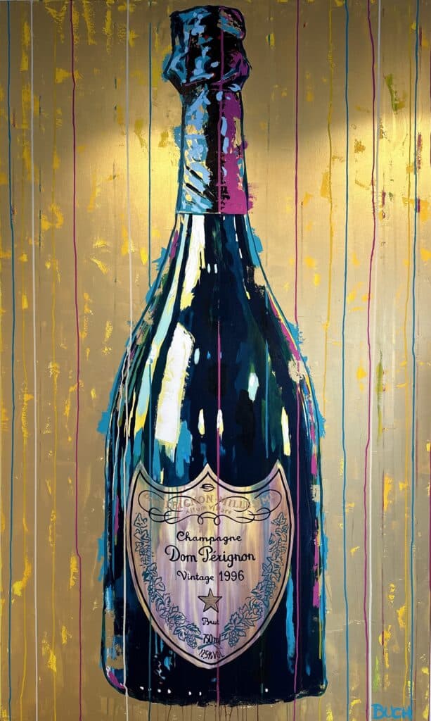 Dom perignon champagne painting