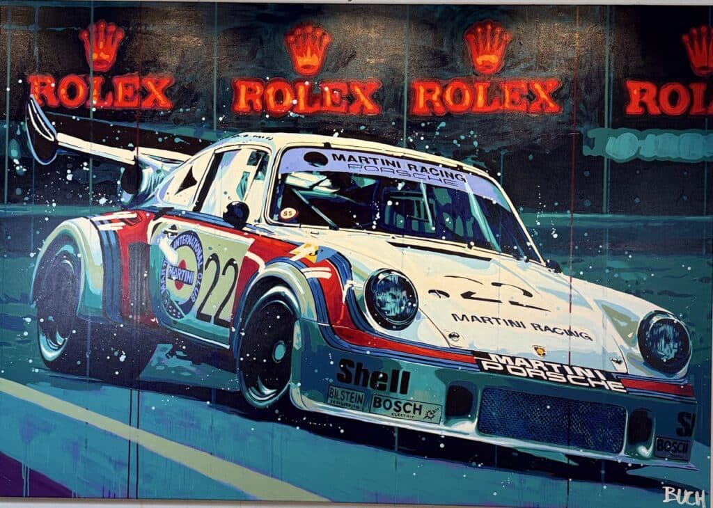 Porsche 911, martini racing large scale pop art painting, rolex, 22, supercar racing, car collector